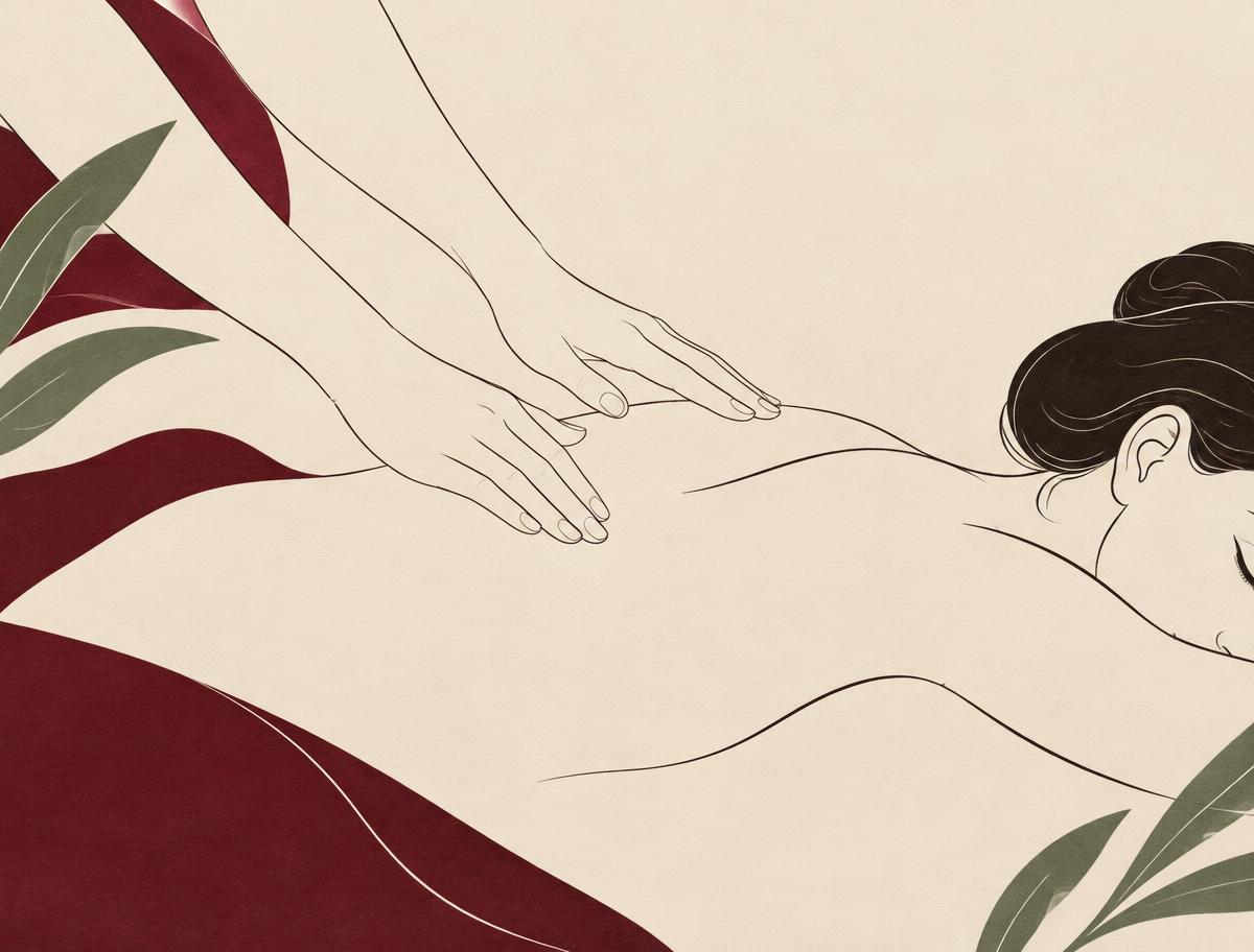 Ilustração editorial da prática de Massagens