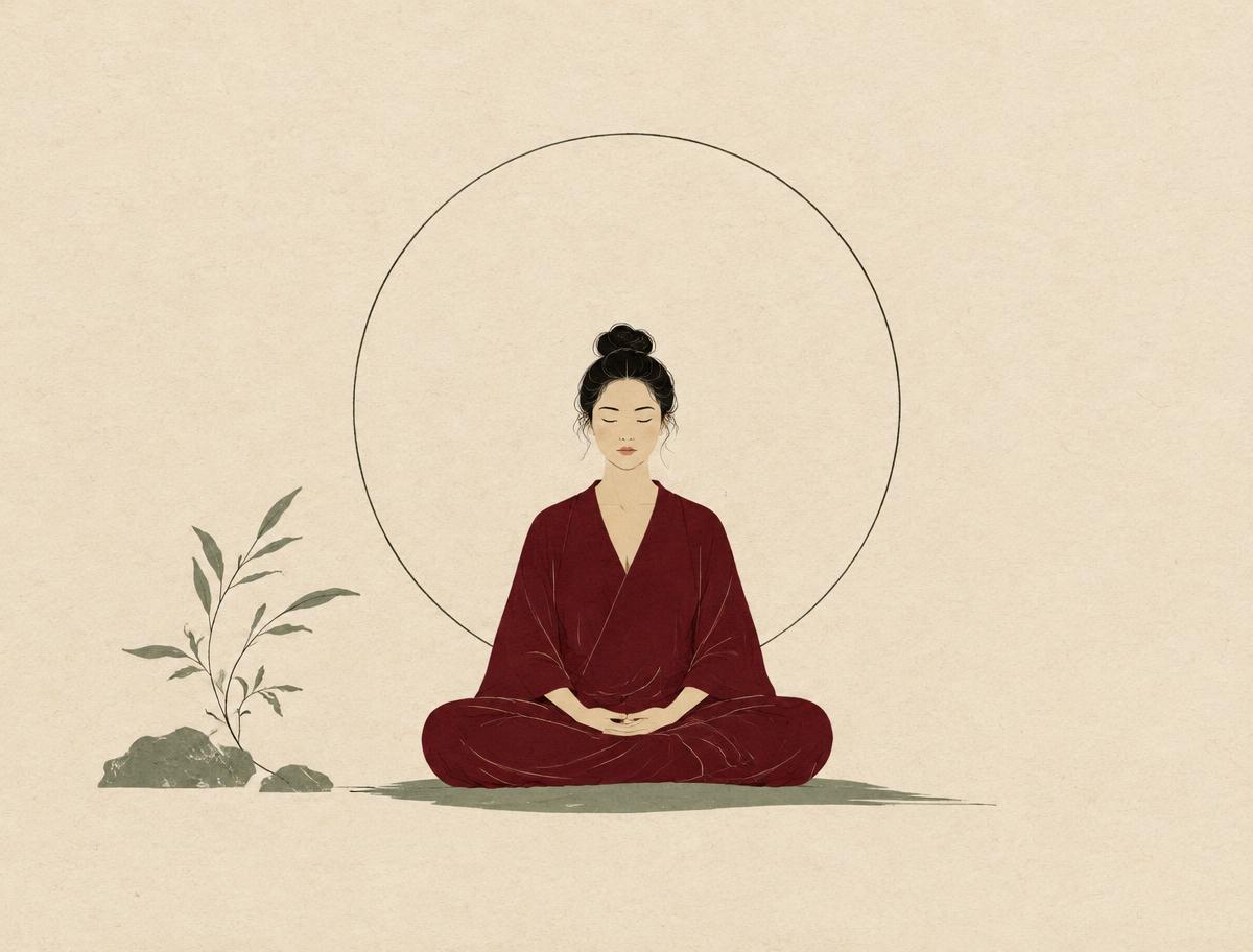 Ilustração editorial da prática de Meditação