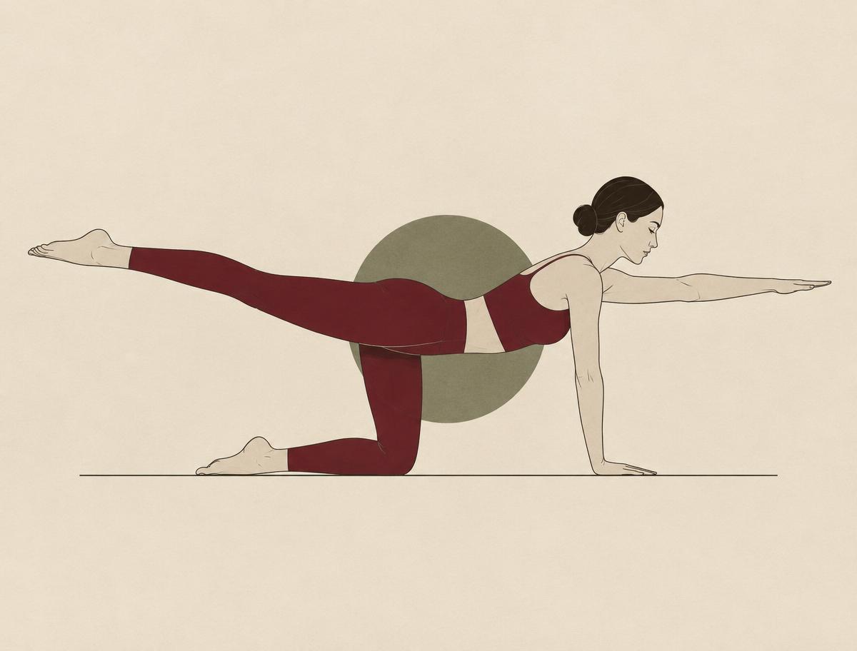 Ilustração editorial da prática de Pilates